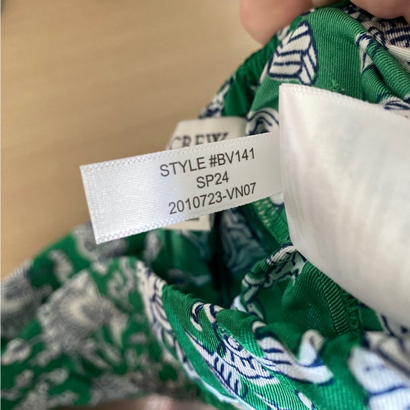 NWT J. Crew Pleated Midi Skirt Green Floral Paisley Picnic White XL / XLarge - Picture 8 of 9